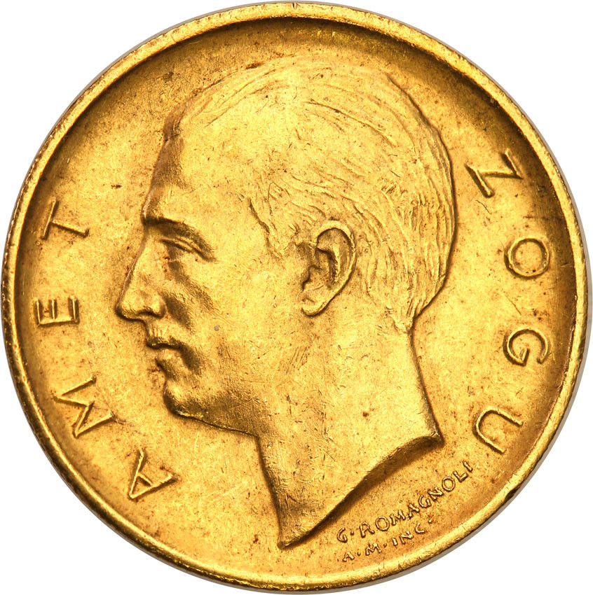 Albania. Ahmed Zogu (1925-1939). 10 Franga Ari 1927 R, Rzym - Rzadkie